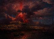 William Marlow Vesuvius erupting at Night Sweden oil painting artist